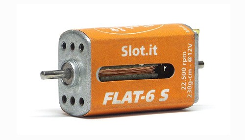 Motor Slot.it Flat-6S/22,5K (22500U@12V) Flat Can m.Ø2mm Welle gehäuseseitig