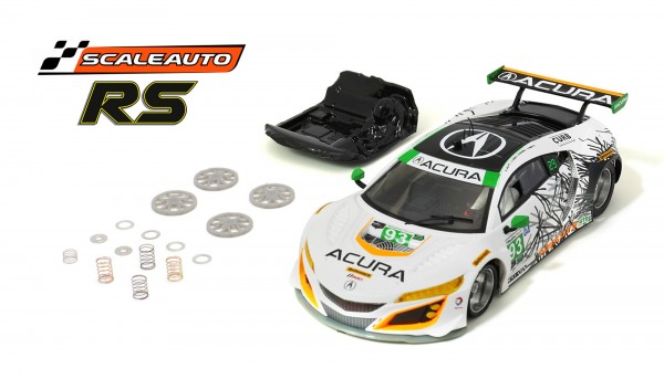 Slotcar 1:32 analog SCALEAUTO NSX GT3 Daytona 2019 No. 93 m.Racing RS Supersport 25° Anglewinder-Chassis u.Tuningzubehör