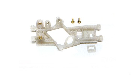 Motorhalter Slot.it Anglewinder EVO6 mit Hinterachsträger Offset 1mm Plastik hart für Flat oder Long Can