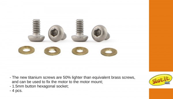 Schrauben Slot.it M2x4mm Titan f.Motorbefestigung