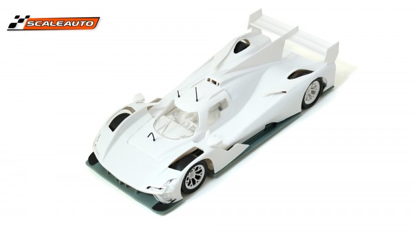 Slotcar 1:32 Bausatz analog SCALEAUTO CLM Hypercar White Kit m.PRO Racing 12° Anglewinder-Chassis